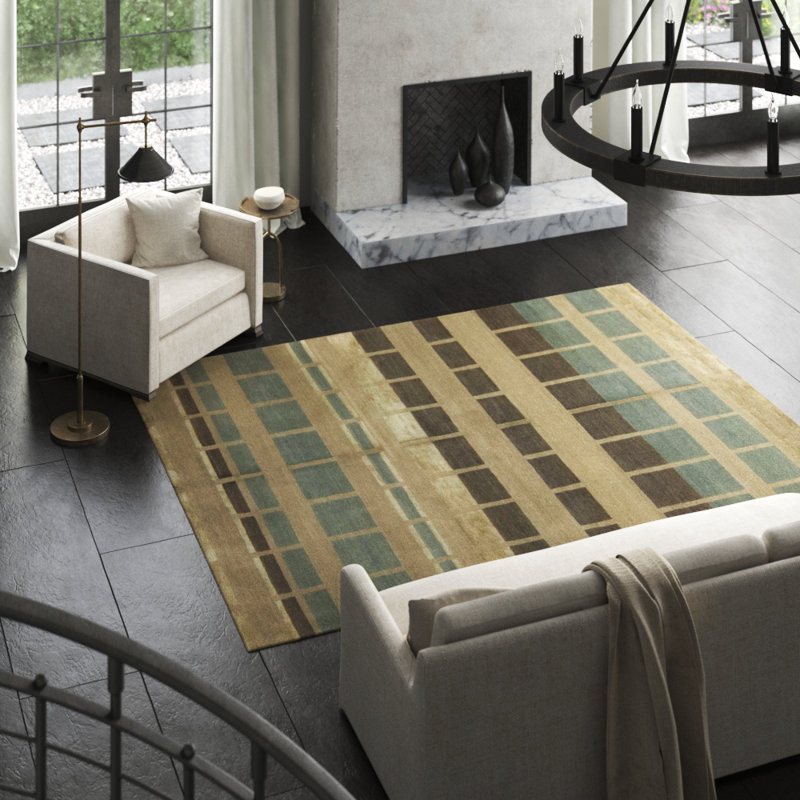 Geometric Area Rug in Beige