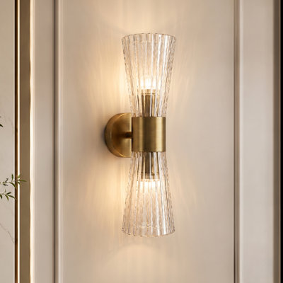 16.75''W Dimmable Brass Iron Wall Sconces
