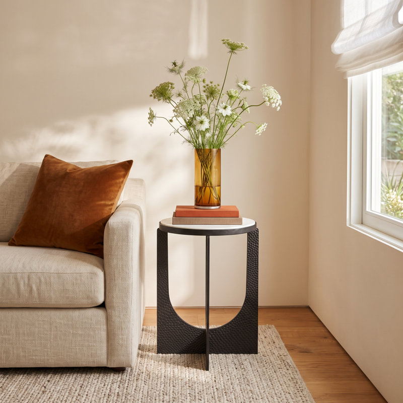 Jiana Marble Tray Top End Table