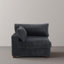 Upholstered Faux Rabbit Fur Flannel Armchair with Pillow Back, One Arm Single Chair Module Part For Sectional Sofa-1013185033