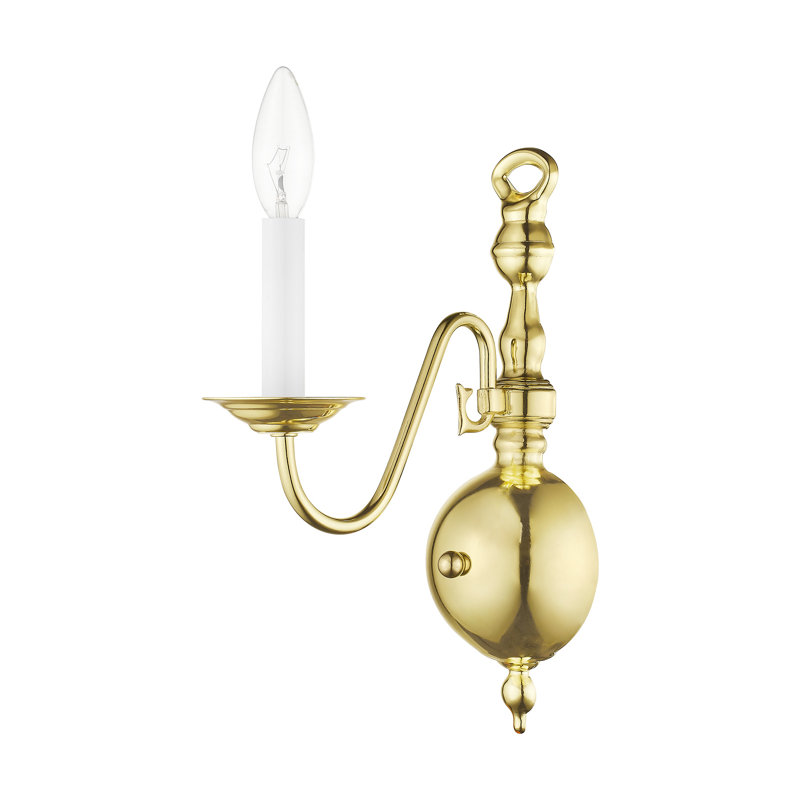 Benedetto Candle Wall Light, Polished Brass