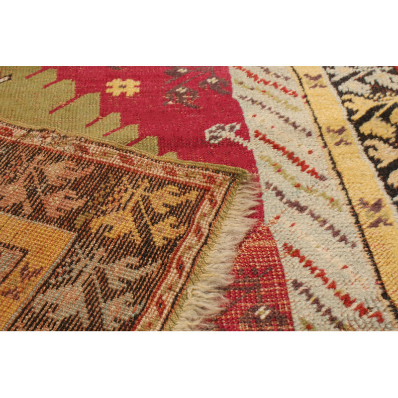 One-of-a-Kind 3'3" X 5'7" Before 1900 Wool Area Rug in