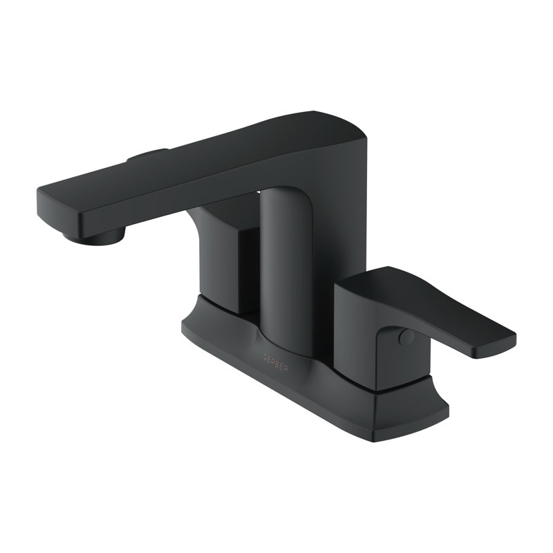 Tribune Two Handle Centerset Bathroom Faucet, Stain Black