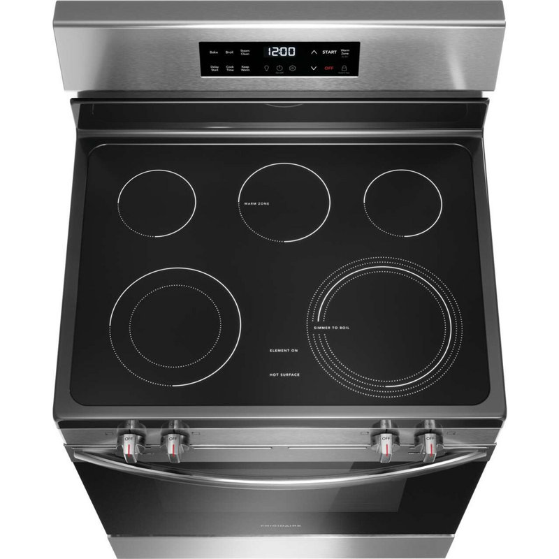 Frigidaire 30" 5.3 cu. ft. Freestanding Electric Range with Steam Clean, Stainless steel