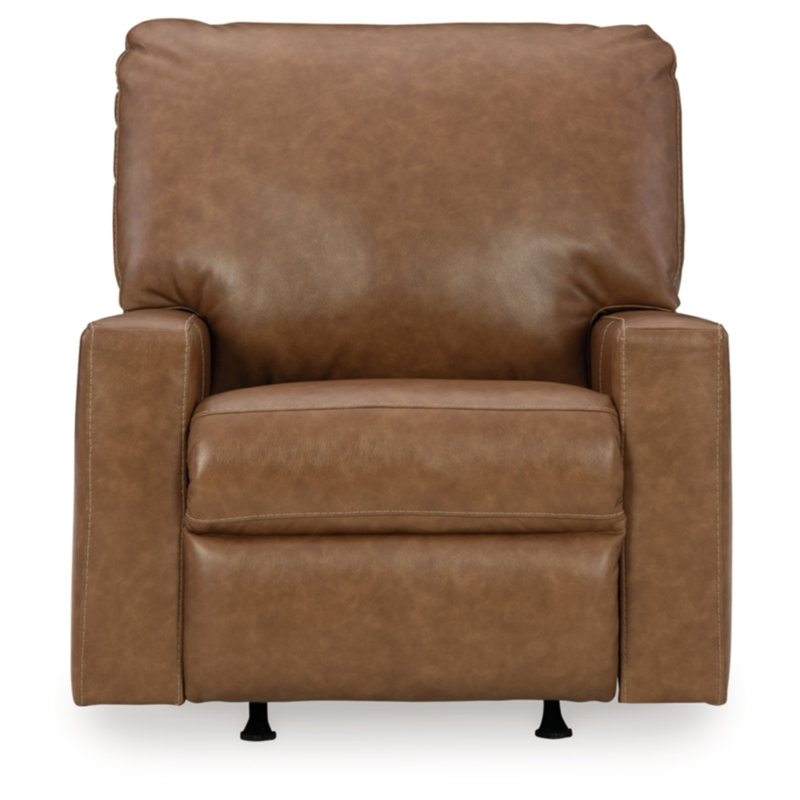 Caramel Leather Contemporary Rocker Recliner