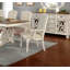 Ensemble de table de salle à manger blanc antique 9 pièces avec rallonges et 6 chaises latérales et 2 chaises avec accoudoirs en tissu ivoire-385310984