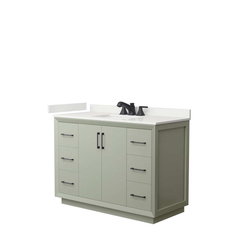 Strada 48 in. Single Vanity, WDX13350, Light Green, Matte Black