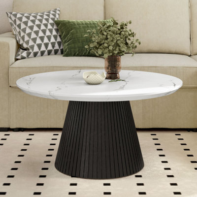 Housel Faux Marble Round Coffee Table
