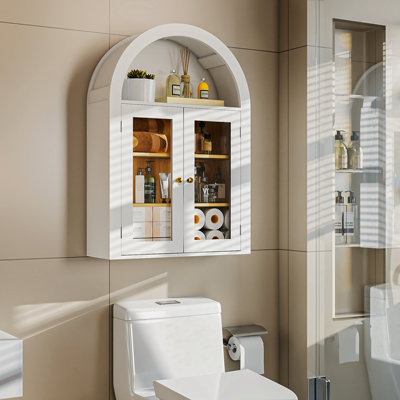 31.5"h Arch Wall Mounted Bathroom Cabinet, 