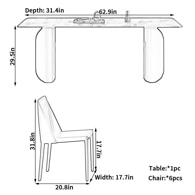 Tyberius, 29.5"H x 62.9"L x 31.4"W