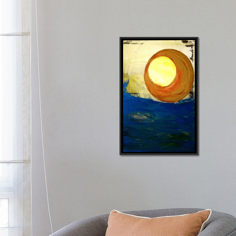«Lunartraction», reproduction sur toile tendue, H 26 po x l 18 po x P 1,5 po, Toile avec cadre flottant noir, Pas de tapis