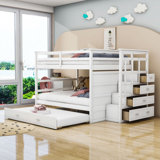 Jarrian Kids Full Over Full Bunk Bed with Trundle with Drawers