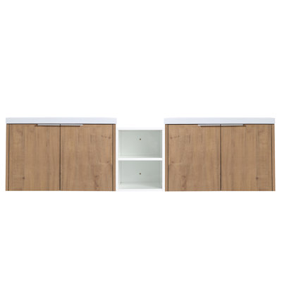Bathroom Vanity 72 Inch, Sink Included, Soft Close Doors, Spacious Storage Shelves Inch Vanity, Sink, Quiet Door, Practical Shelf