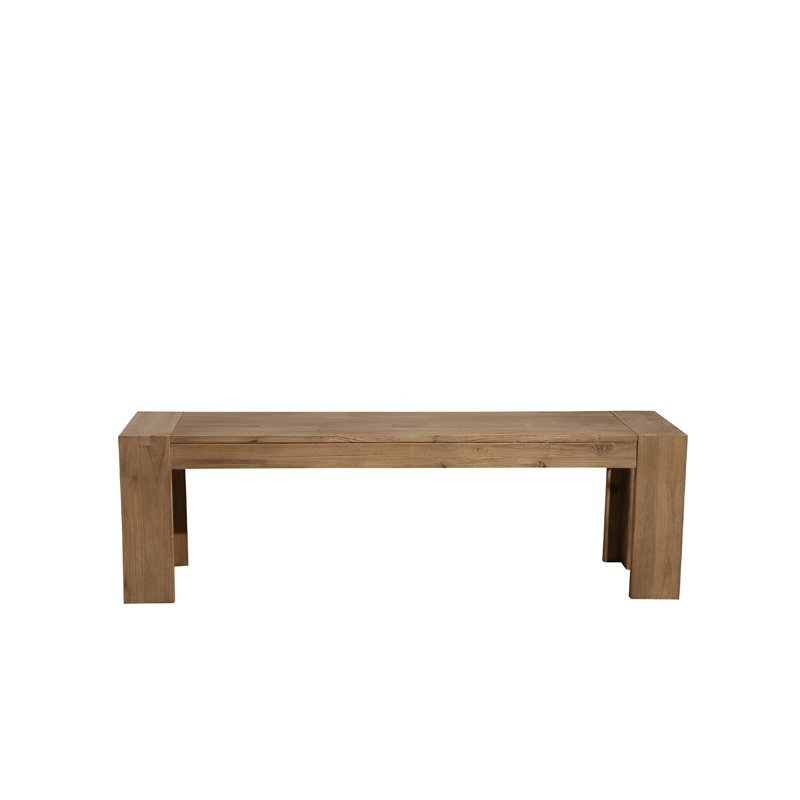 Natural Distressed Solid Wood Dining Bench, 18" H x 58" W x 16" D