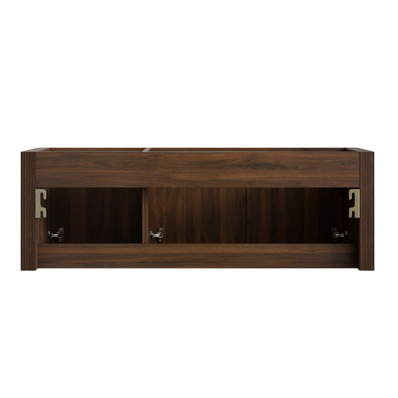 Meuble-lavabo flottant, surface intégrée avec 3 trous de robinet pré-percés, Walnut, 48"