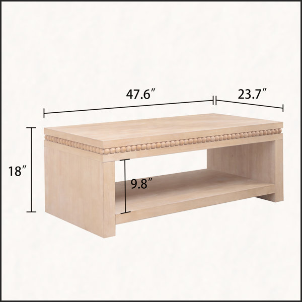 Latitude Run® Modern Black Coffee Table with Beaded Trim – 47 Inch ...