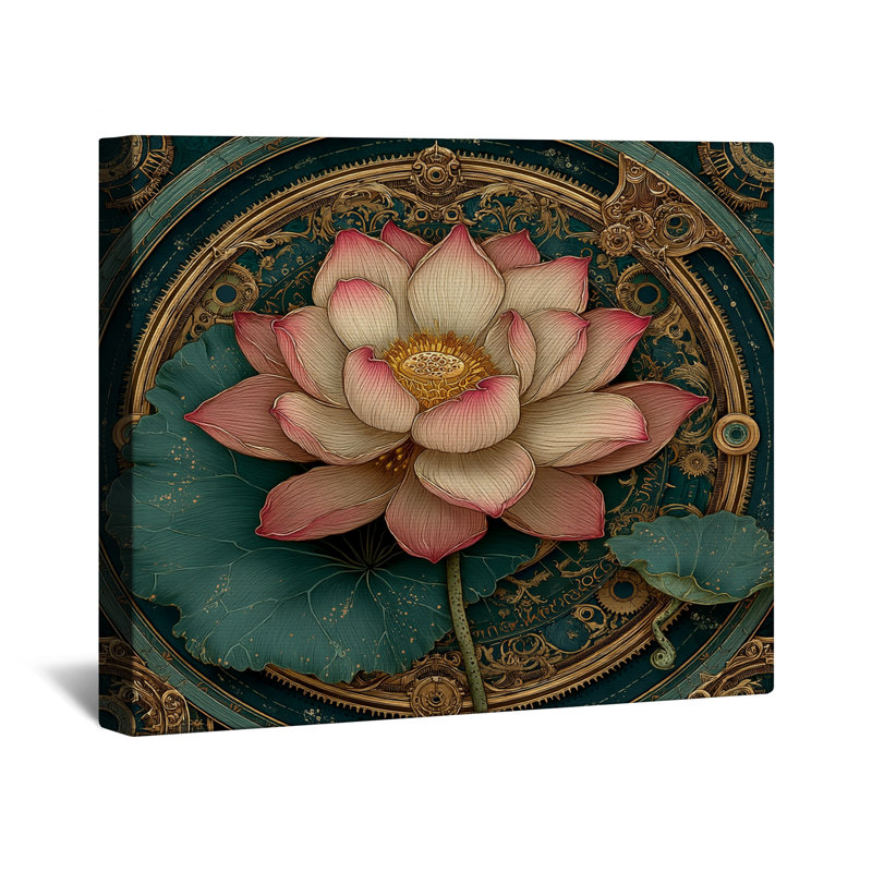 Intricate Lotus Illustration Canvas Gallery Wrap in Many Sizes, 16 po x 20 po