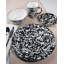 Set of 4 Black Swirl Sandwich Plates