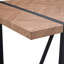 Repas chic: table en bois texturée en forme d'os de poisson avec supports en métal noir stables, paire de 4 chaises en tissu brun respirant et pieds durables et meubles durables: 55 po x 31,4 po x 30 po