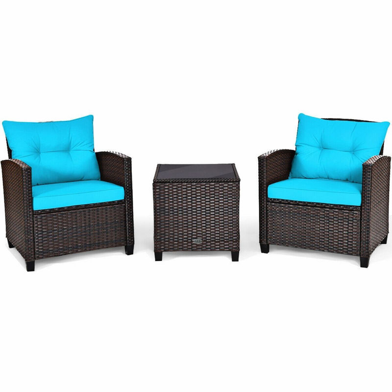 Ensemble de table basse 3 pièces, Turquoise