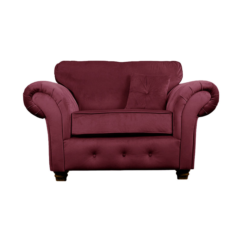 Lila 2 Seater Velvet Loveseat, Plum