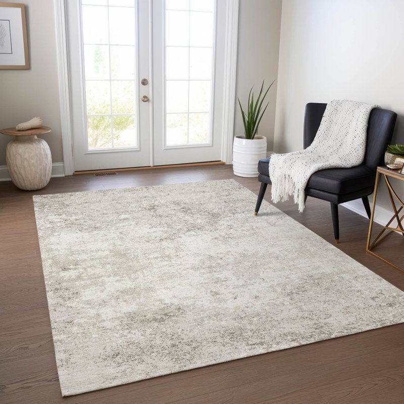  Machine Washable Indoor/Outdoor Chayden ACN1027 Black Rug, Rectangle 5' x 7'6"