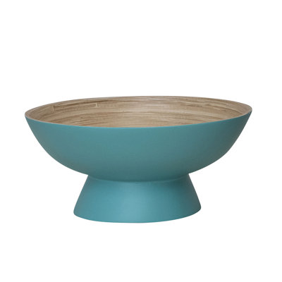 Round Bamboo Footed Bowl With Natural Finish