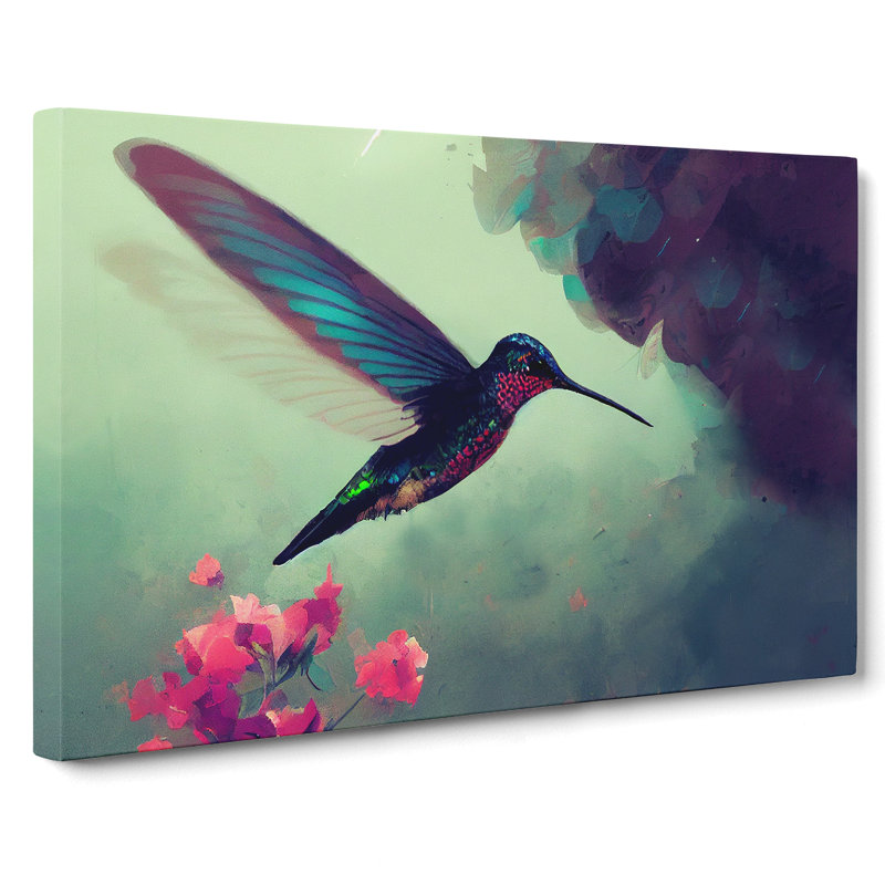 Hummingbird Art Painting Vol.2 Abstract - Wrapped Canvas, 40cm H x 60cm W x 3cm D