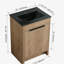 Meuble-lavabo indépendant de 24 po avec lavabo en céramique noire et 2 portes d'armoire à fermeture en douceur