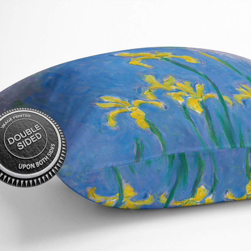 Yellow Irises Study Square Throw Cushion, 40cm H x 40cm W x 15cm D