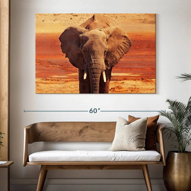 African Desert Elephant, 34" H x 51" W