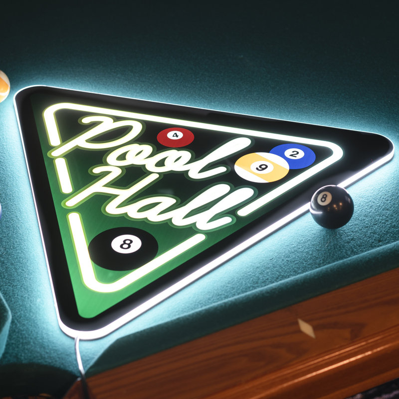 LED Pool Hall Wall Sign 