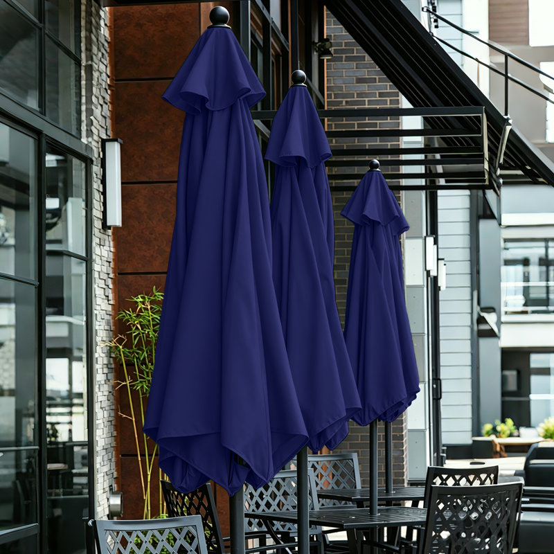 Parasol de marché avec inclinaison et manivelle 7,5 Keiwarren, Marine