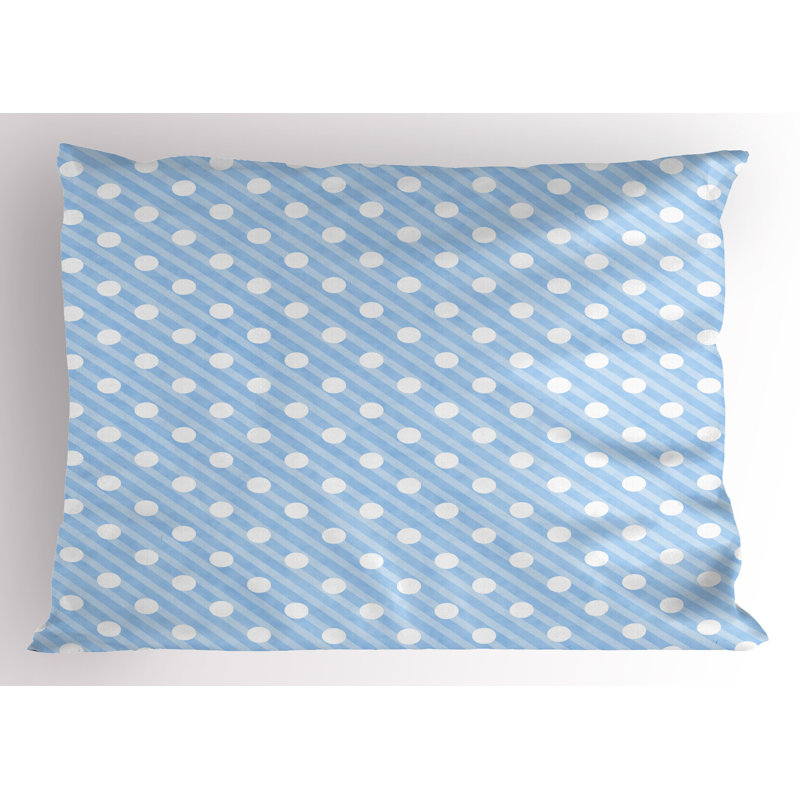 Pale Blue Polka Dot Microfiber Standard Pillow Shams 2-Pack