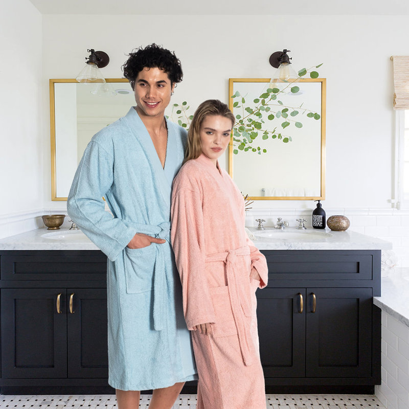 Peignoir kimono en coton turc unisexe, L, Fuchsia