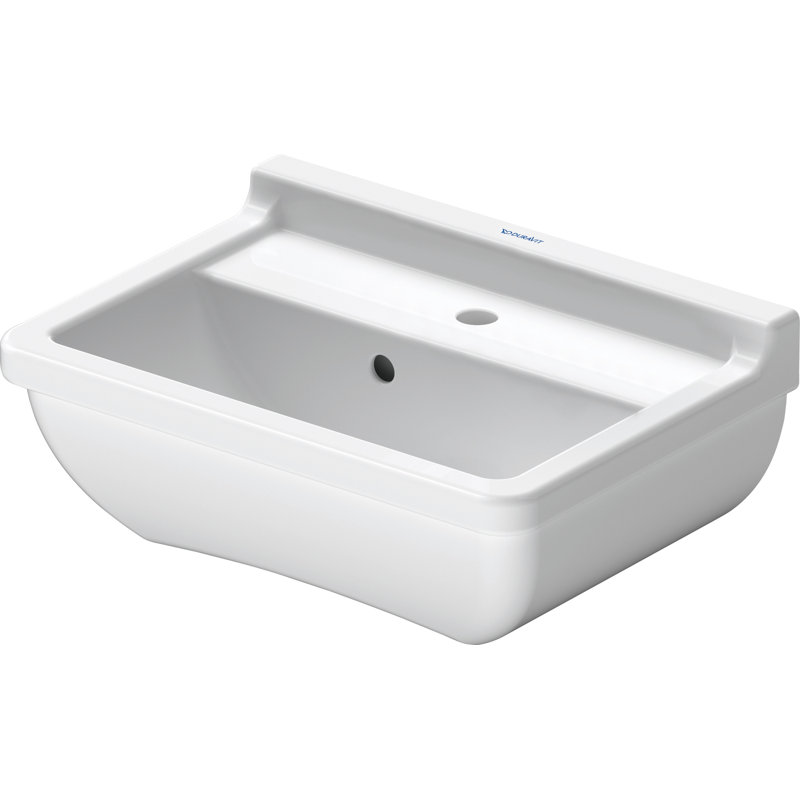 Lavabo de salle de bain mural rectangulaire en céramique avec trop-plein Duravit Starck 3