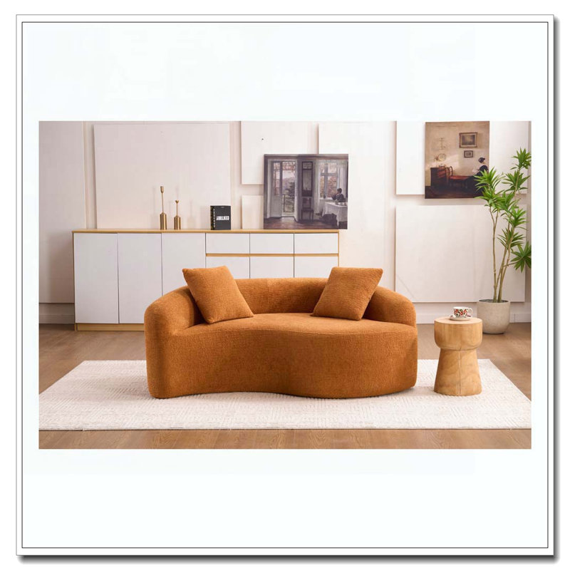 Canapé modulaire courbé, Orange