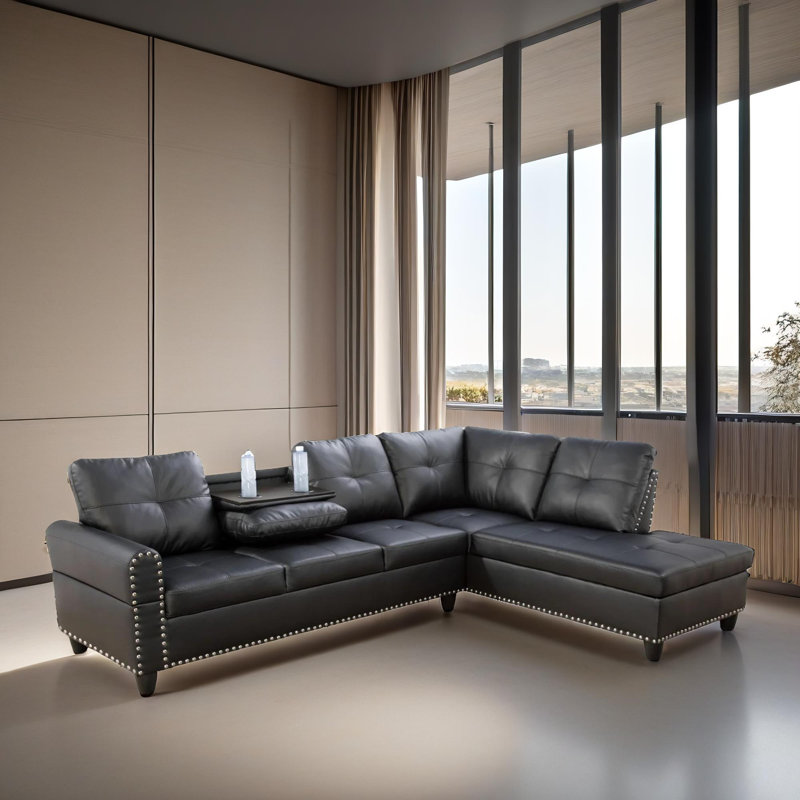 Ensemble de canapé modulaire en similicuir 2 pièces Modo, Orienté à droite