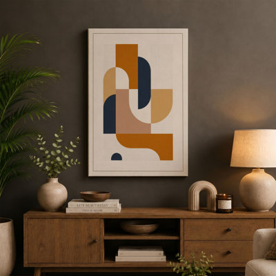 Interlocking Forms Geometric - Wrapped Canvas