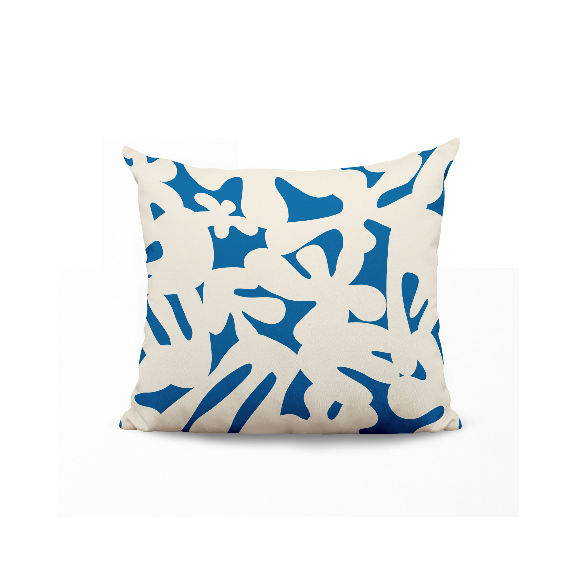 Lara Spun Polyester Indoor/Outdoor Throw Pillow, 19" x 19", Turquoise/Off White