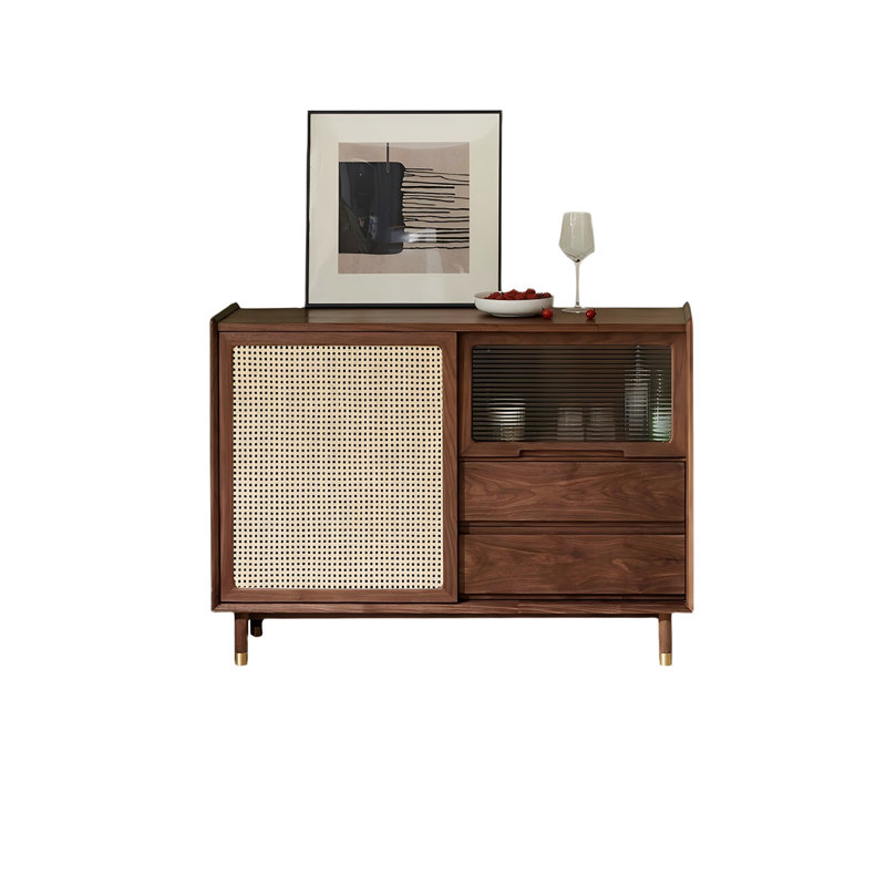 46.46"Brown Walnut Two-Door Sideboard