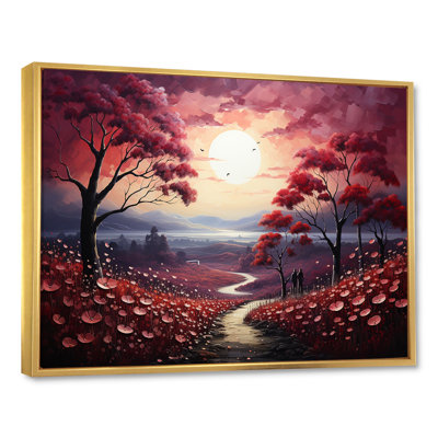 «Pink Crimson Floweret Garden Serenade», reproduction sur toile