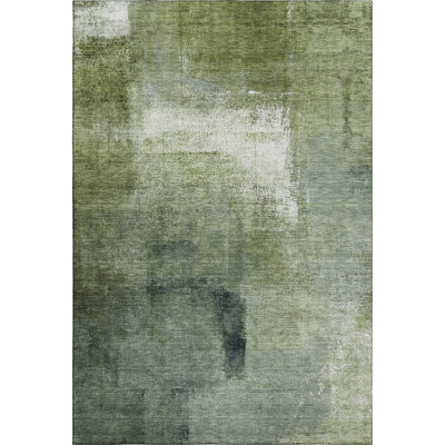 Premium Machine Washable Prisco Green Rug