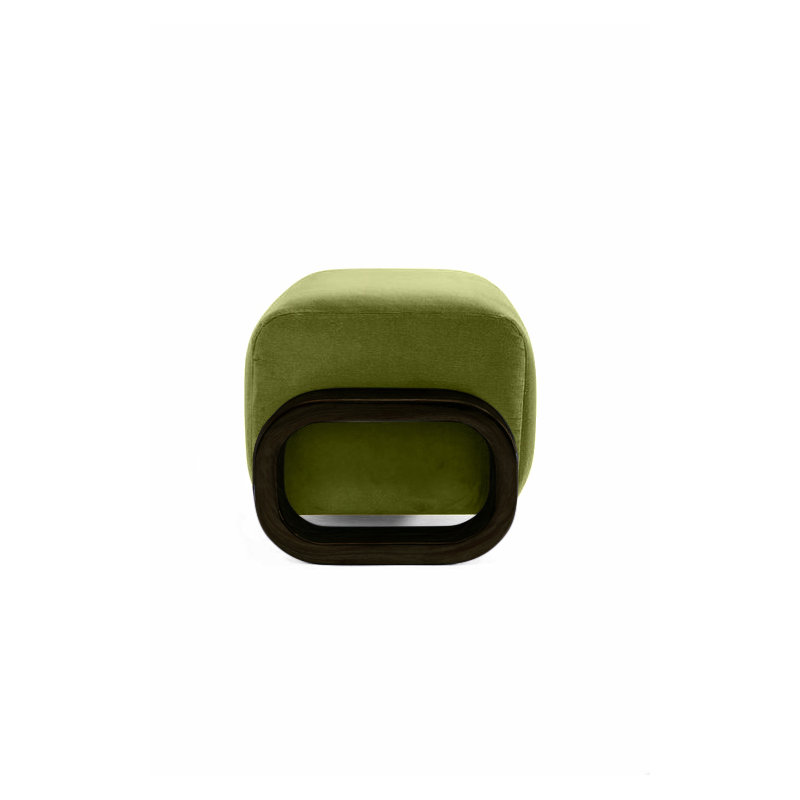 Cayenne Ottoman, Avocado Velvet