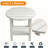 18" Round Outdoor Side Table HIPS Adirondack Table with Storage Shelf 2-Tier Plastic Adirondack End Table for Patio, Backyard or Balcony, White-129601385