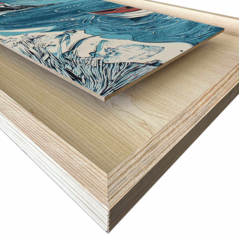 Élégante peinture décorative encadrée, 16,9 po x 24,8 po | Cadre 100% bois massif (épaisseur: 1,2 po), fond 100% bois aggloméré érable (épaisseur: 0,1 po), impression UV | Décoration murale parfaite pour la maison et le bureau