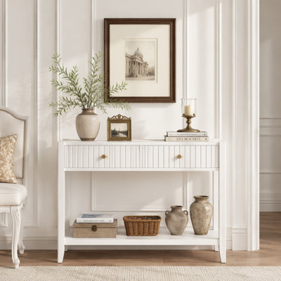 Grande console avec tiroirs et tablette de rangement