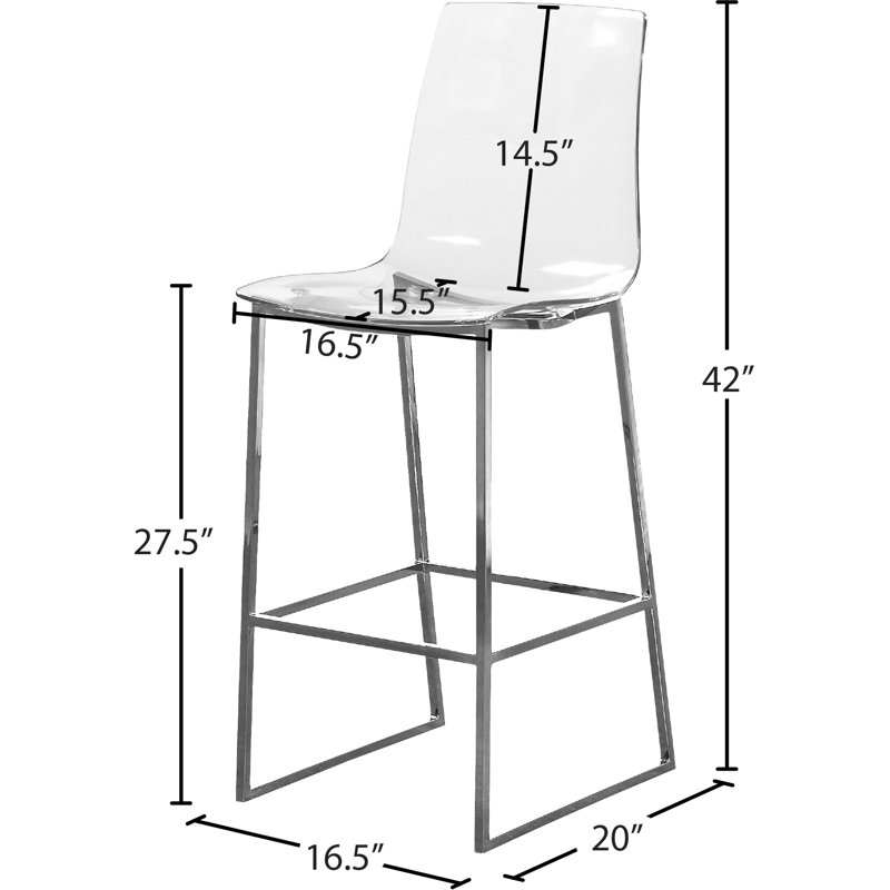 Tabouret de comptoir Lumen, Argent argent