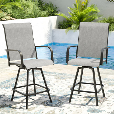 Tabouret de bar d'extérieur en métal (ensemble de 2)