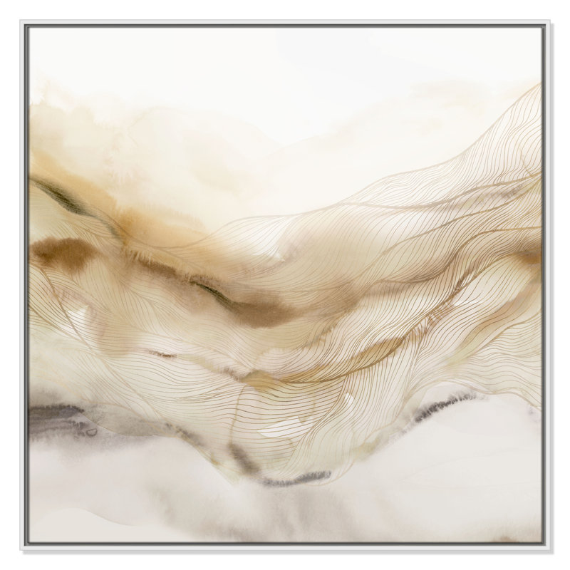 «Line Haze I» par Isabelle Z, H 41,5 po x l 41,5 po, Blanc